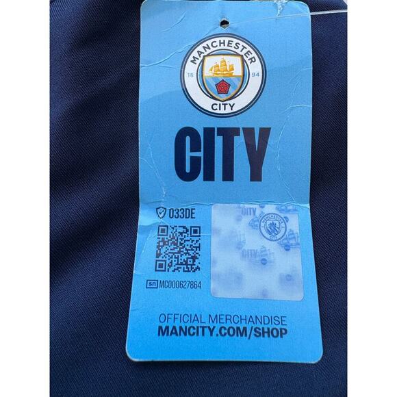 Manchester City FC Boys Training Jersey Navy Blue Youth Large Soccer Football - Picture 9 of 9